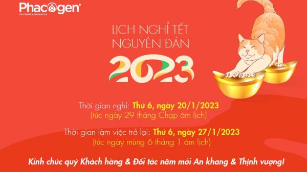 Thông báo lịch nghỉ Tết Nguyên đán 2023 và thư chúc tết tới Quý Khách hàng, Đối tác